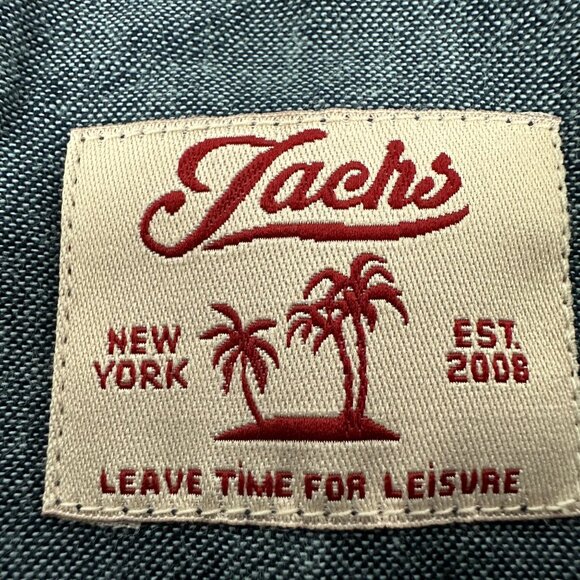 Jachs Mens Size 2XL Blue Henley Long Sleeve Shirt Cotton/Polyester Blend - Picture 4 of 6